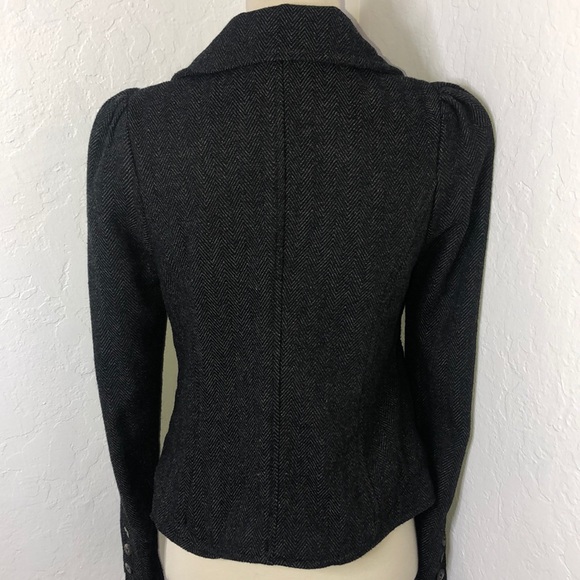 Free People Gray Herringbone Wool Blend Jacket 2 - Picture 3 of 9
